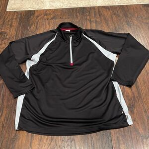 Alo Coolfit men’s black 1/4 zip pullover Sz XXL black light grey EUC